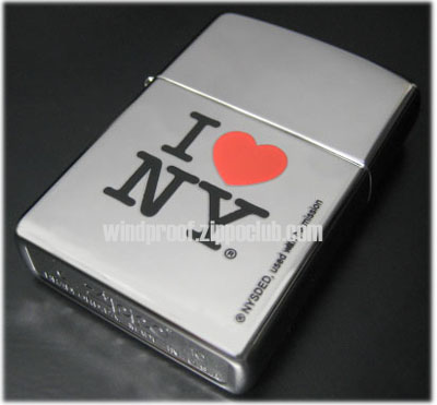 No.24799 I LOVE N.Y. High Polish Chrome Zippo Lighter