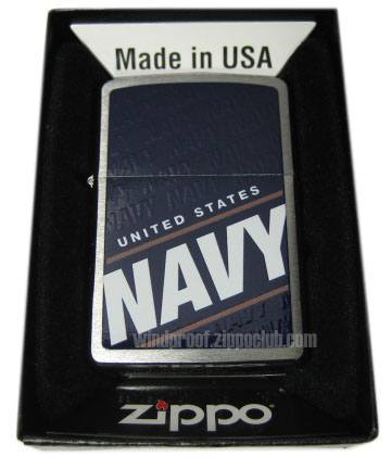 No.24813 U.S.Navy Brushed Chrome Zippo Lighter