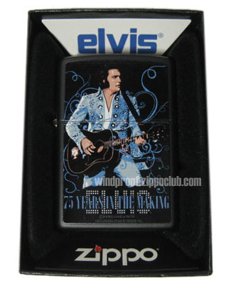 No.24866 Elvis 75th Birthday Black Matte Zippo