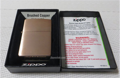 ZIPPO　ブラッシュド・フィニッシュ・コッパー