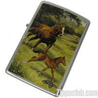 ママズ・プライド — リンダ・ピッケン 馬のアート ZIPPO