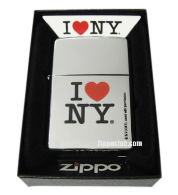 アイ・ラブ・ニューヨーク・ハイポリッシュクロム・ジッポー　I Love NY High Polish Chrome Zippo