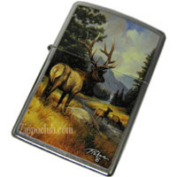 雄大な自然を感じさせるエルクが描かれたZIPPO