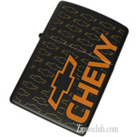 オレンジで彩られたシボレー・ボウタイ・エンブレムのZIPPO